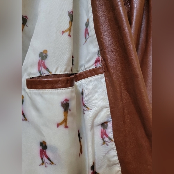 Vintage puff sleeves faux leather trench‎ coat - Picture 8 of 11